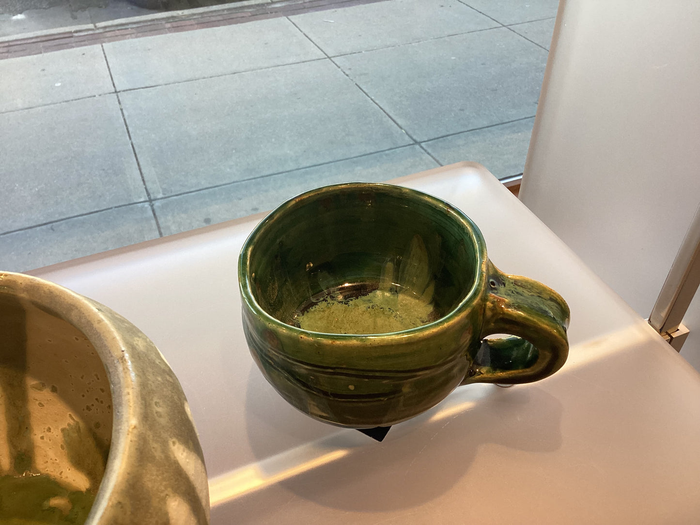 Green Bowl/Mug with Handle - JS1