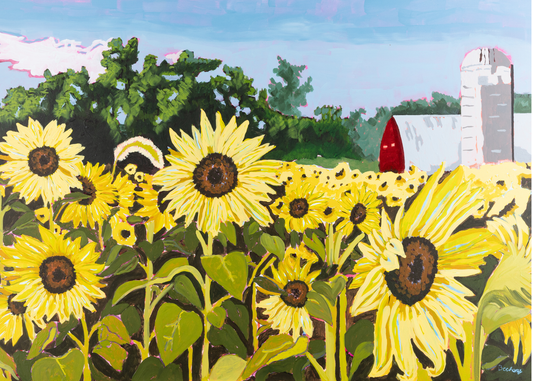 Sunrise Over the Sunflowers Print - Bethany Bigelow