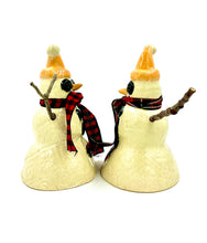 Load image into Gallery viewer, Snowman Sculpture with Orange Hat

