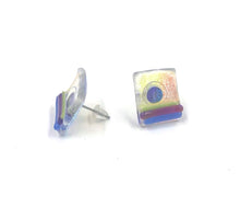 Load image into Gallery viewer, Dichroic Glass Fused Stud Earrings
