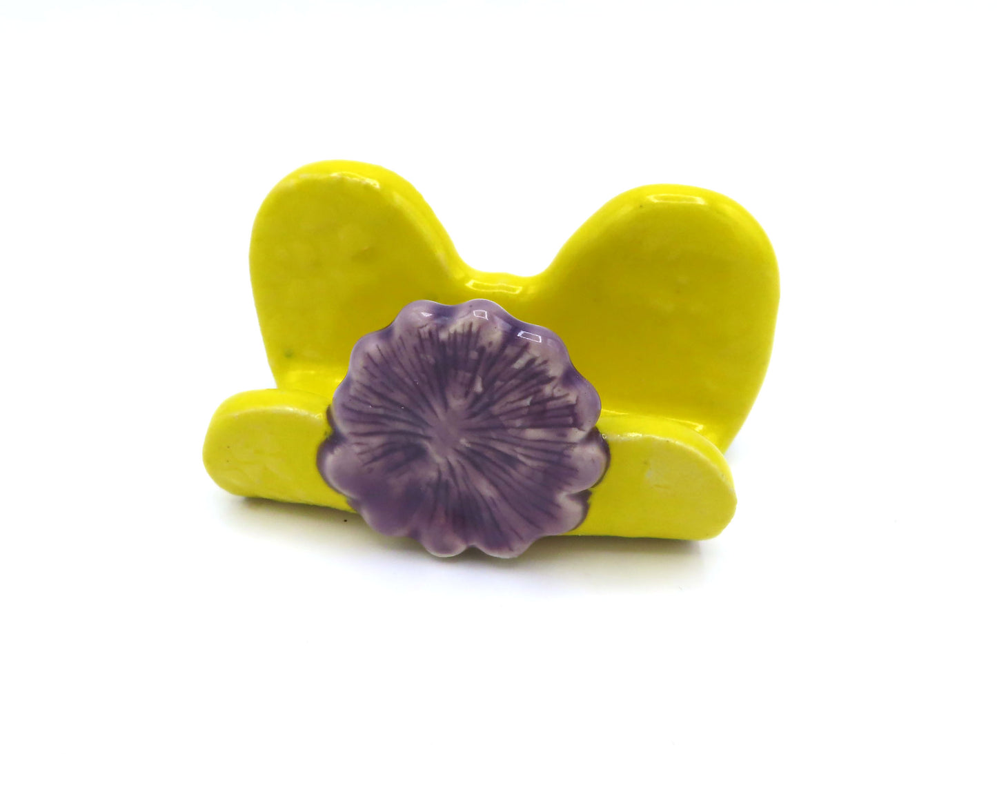 Yellow with Purple Flower Business Card Holders