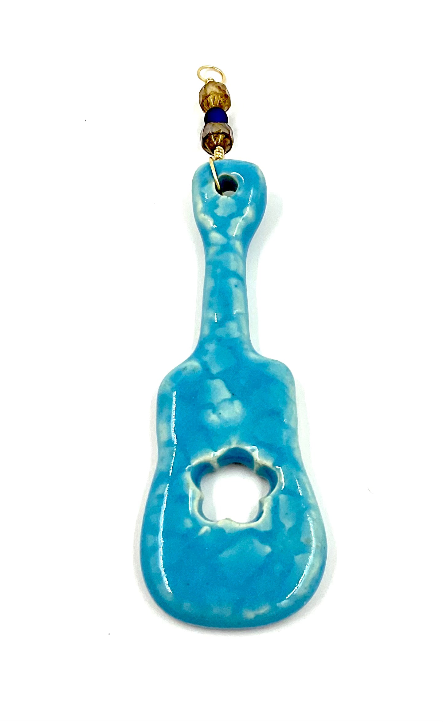 Blue Textured Guitar Ornament