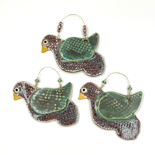 Large Purple and Green Bird Ornament