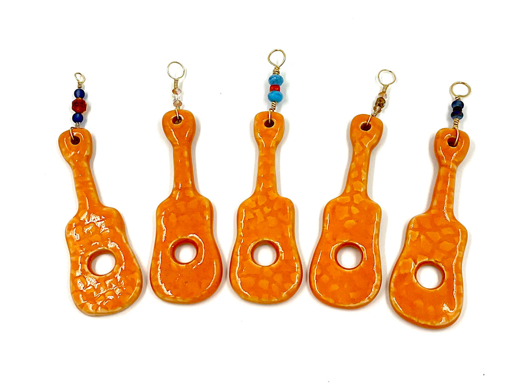 Orange Textured Guitar Ornament