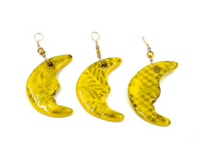 Load image into Gallery viewer, Yellow Textured Crescent Moon Ornament
