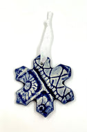 Blue Textured Snowflake Ornament